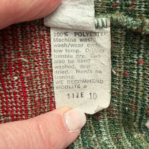 VINTAGE 70s Sleeveless A-Line Sweater Dress Small - Picture 15 of 16